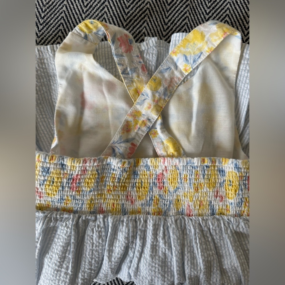 Tommy Bahama Toddler Girl Floral Dress | Size 5 | Lace Trim Tiered Sundress - Picture 4 of 7